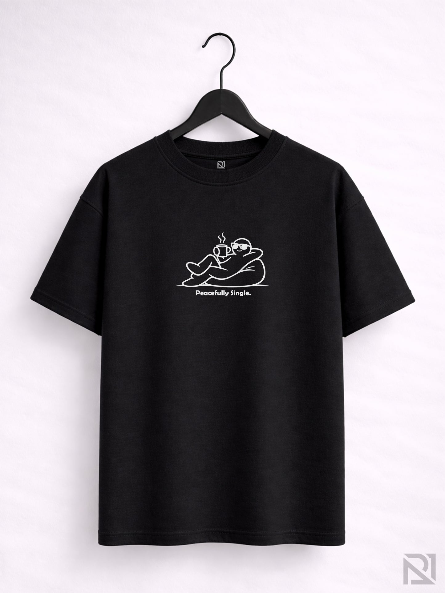 Peacefully Single | Minimal calm doodle☕