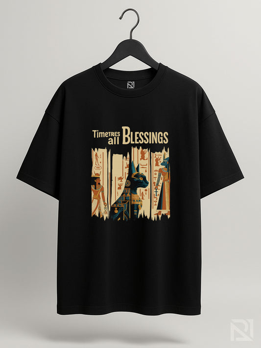 Oversized Egyptian Cat T-Shirt – Ancient Vibes | All-Day Comfort