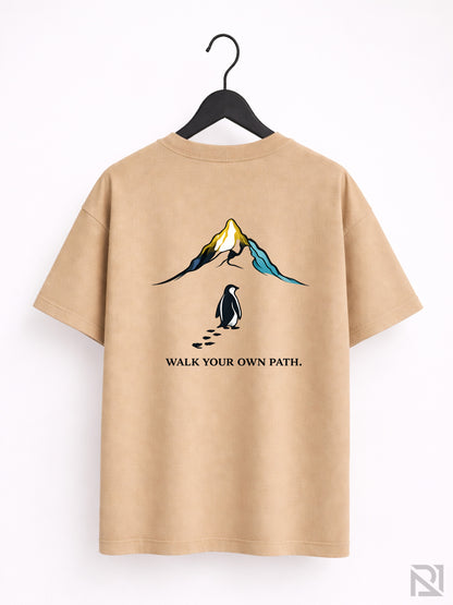Oversized Walk Your Own Path Tee | 240 GSM Premium Feel ✨