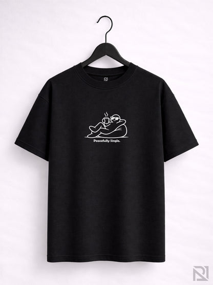 Peacefully Single | Minimal calm doodle☕