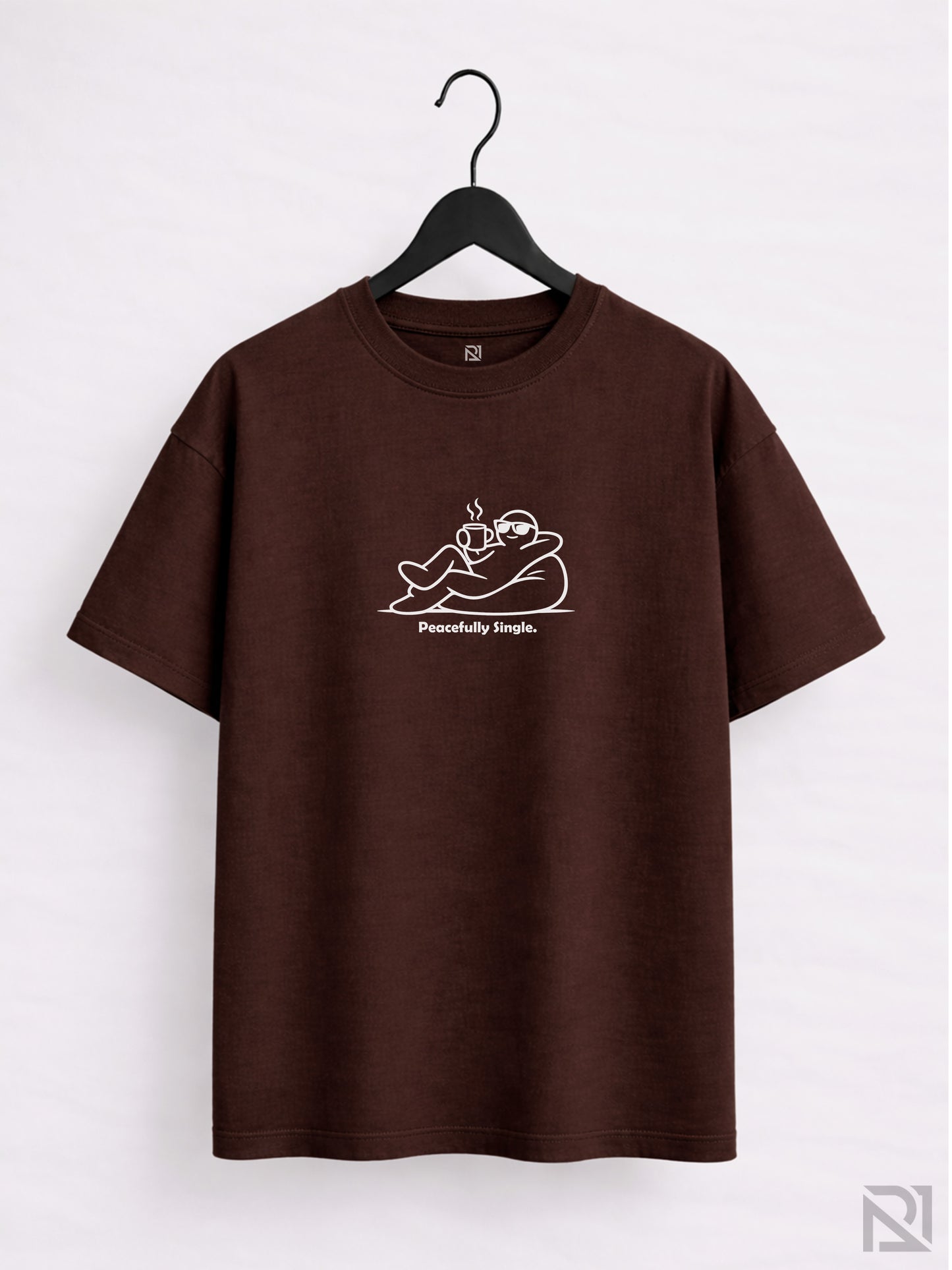 Peacefully Single | Minimal calm doodle☕