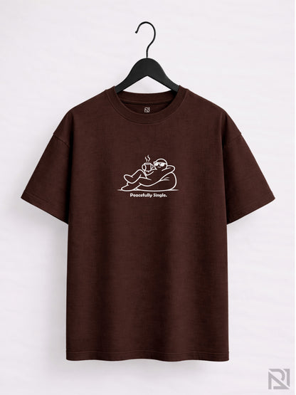 Peacefully Single | Minimal calm doodle☕