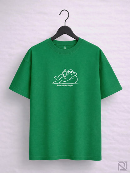 Peacefully Single | Minimal calm doodle☕