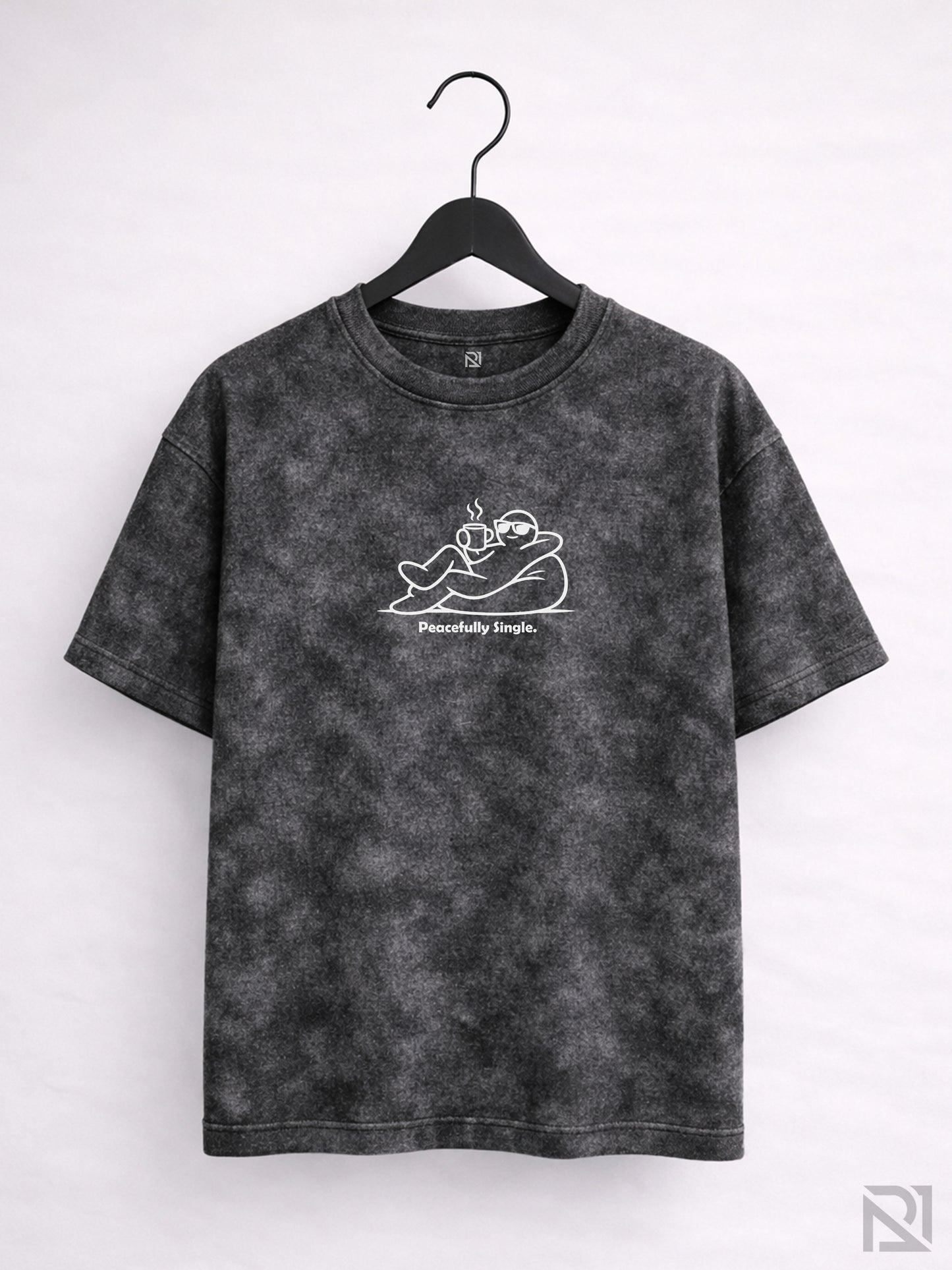 Peacefully Single | Minimal calm doodle☕