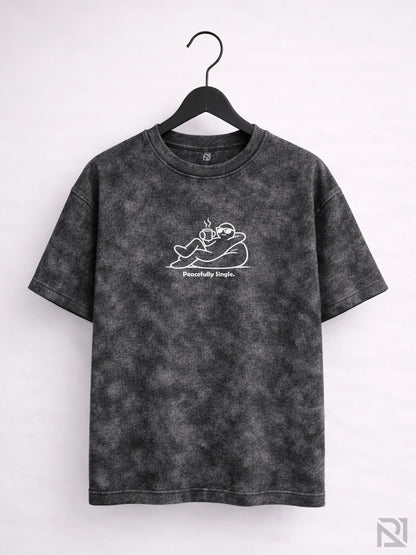 Peacefully Single | Minimal calm doodle☕