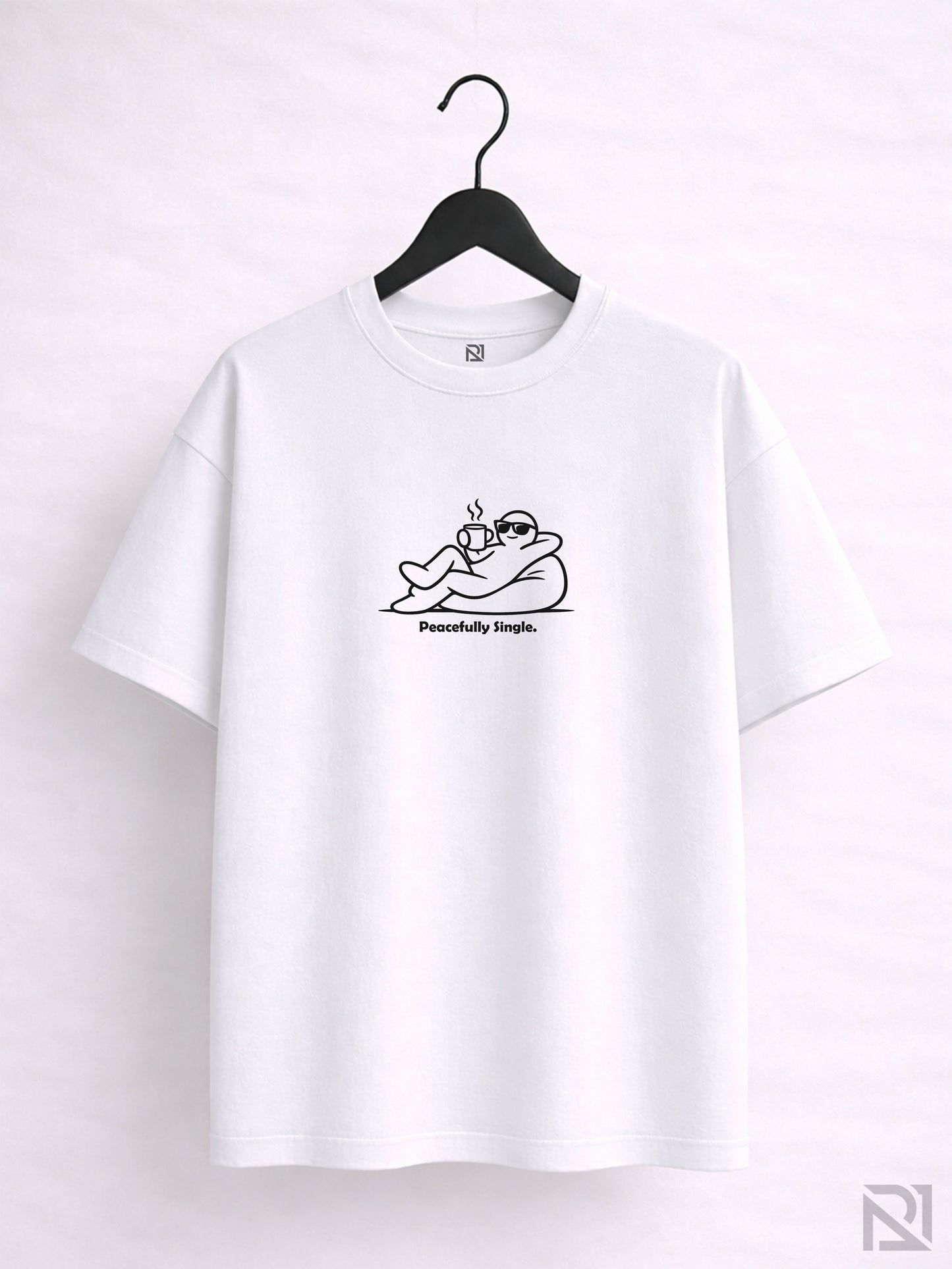 Peacefully Single | Minimal calm doodle☕