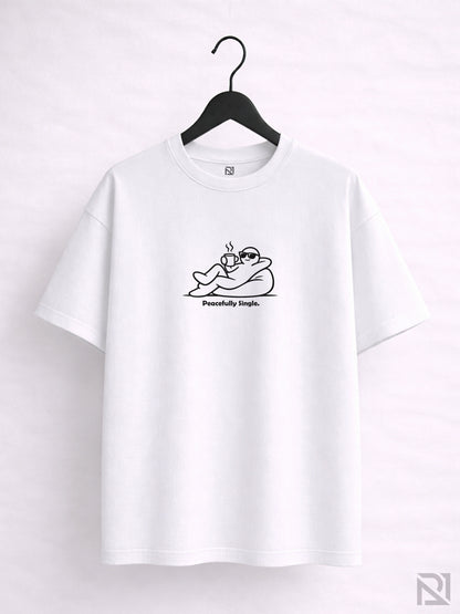 Peacefully Single | Minimal calm doodle☕